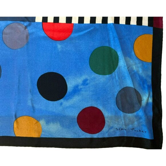 Vintage Sian Tucker Silk Scarf Abstract Art Design Matisse Style Modern 80's - Picture 6 of 7